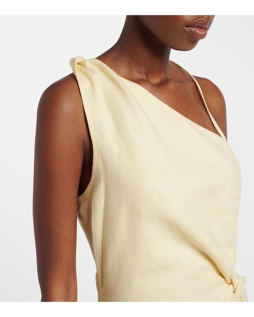 Sir Natural Gathered Halterneck Linen Minidress