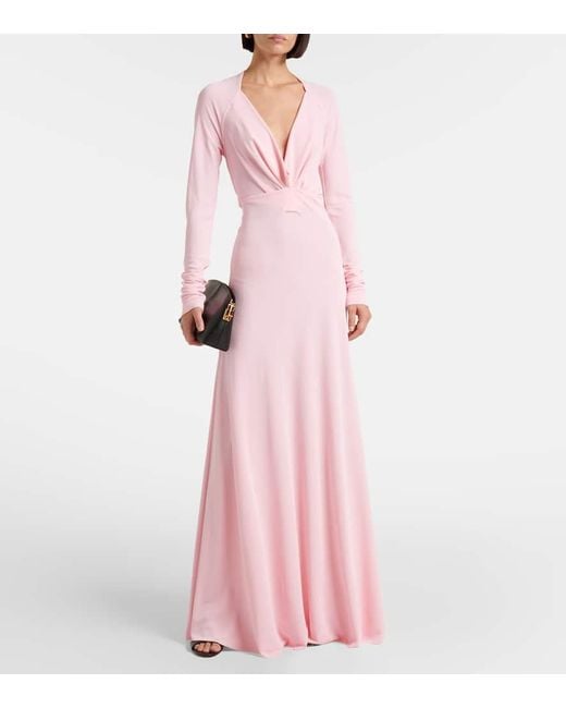 Victoria Beckham Pink Gathered Gown