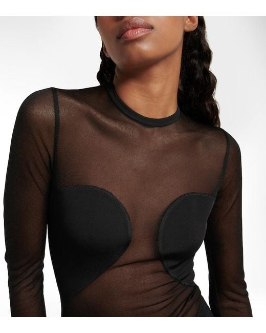 Body Semitransparente Alaïa de color Black