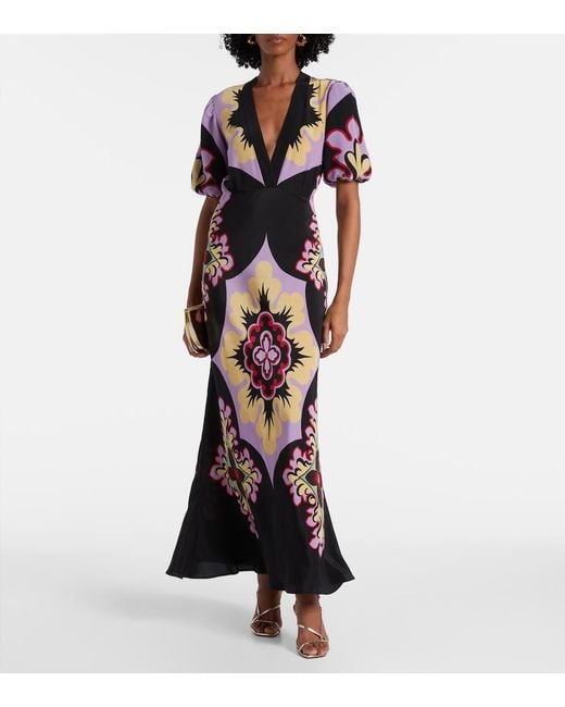 LaDoubleJ Multicolor Marlene Silk Crepe De Chine Maxi Dress