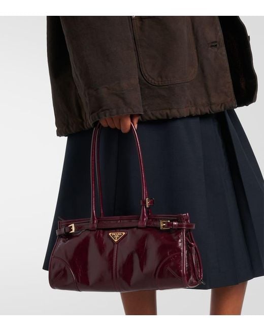 Prada Red Bonnie Medium Leather Tote Bag