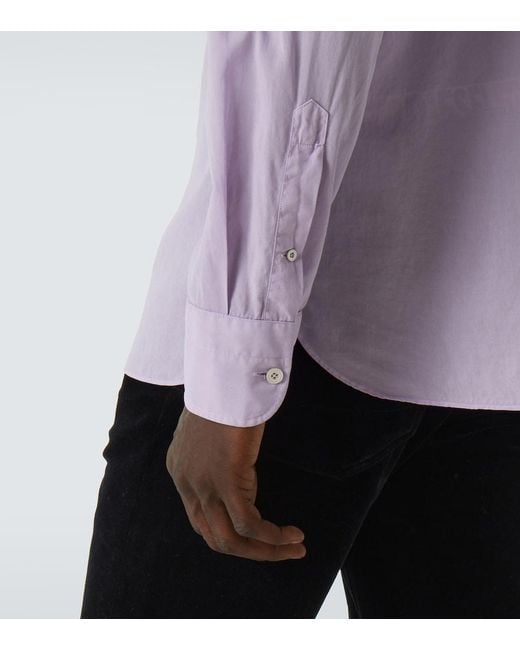 Tom Ford Purple Cotton Shirt for men
