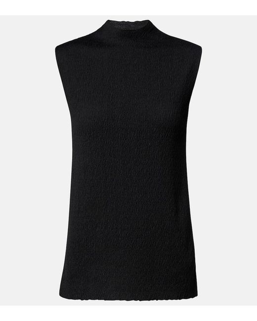 The Row Black Oakson Knitted Silk Top