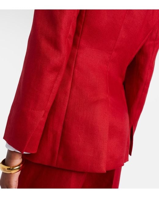 Max Mara Red Volonta Linen Blazer
