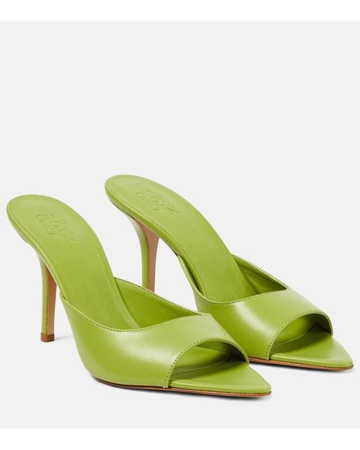 Gia Borghini Green Perni 04 Uni Leather Mules