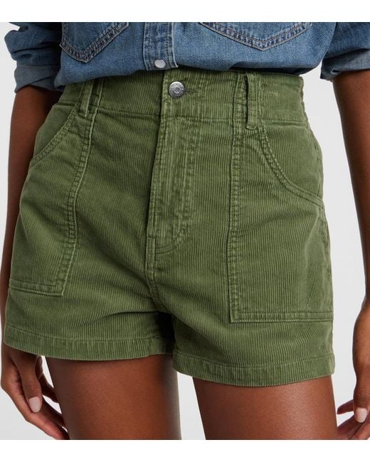 Veronica Beard Green Shorts Sally Aus Baumwoll-Cord
