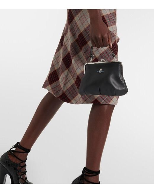 Vivienne Westwood Black Granny Frame Leather Tote Bag