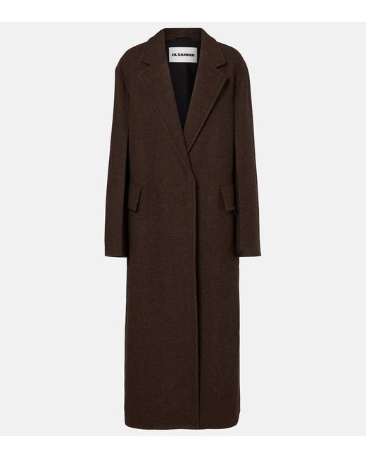 Jil Sander Brown Oversize-Mantel Aus Wolle