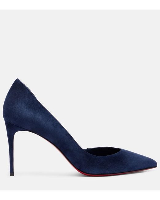 Christian Louboutin Blue Iriza 85 Suede Pumps