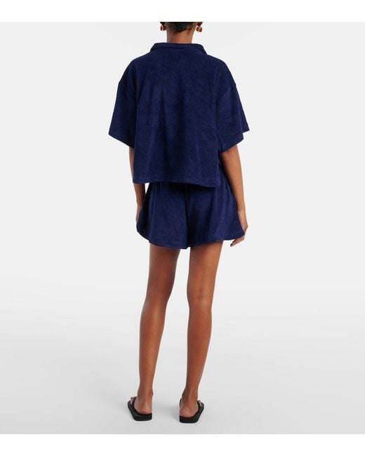Polo Ralph Lauren Blue Set Of Cotton Polo Shirt And Bermuda Shorts