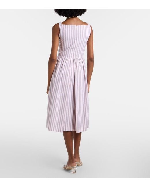 Vivienne Westwood Purple Sunday Striped Cotton Midi Dress