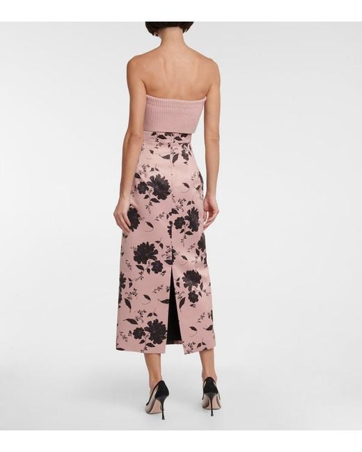 Emilia Wickstead Pink Bimba Wool Cropped Bustier