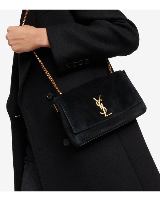 Saint Laurent Black Kate Small Reversible Suede And Leather Shoulder Bag