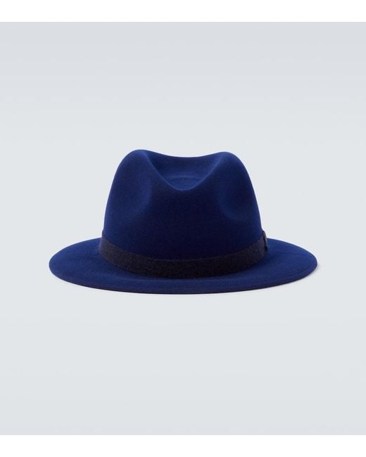 Borsalino Blue Jared Wool And Cashmere Felt Hat for men