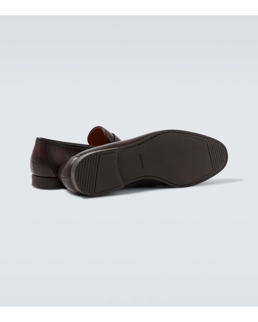 Magnanni Shoes Brown Diezma Ii Leather Penny Loafers for men