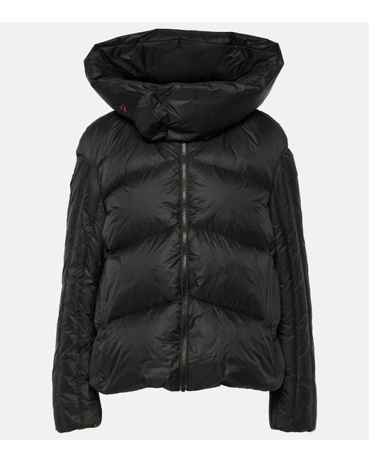 Perfect Moment Black Orelle Quilted Hooded Down Ski Jacket