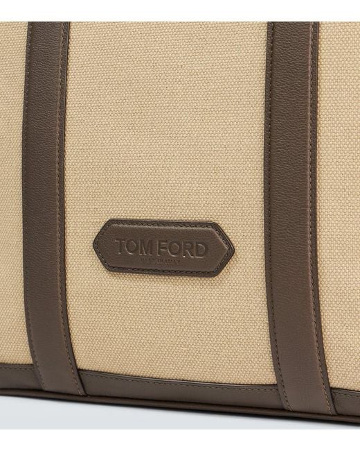 Tom Ford Tote Bag Buckley East West Aus Canvas in Natural für Herren