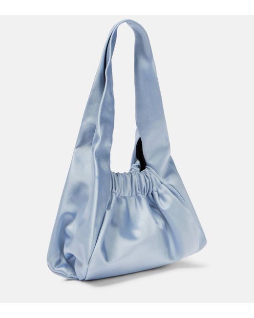 Patou Blue Le Biscuit Satin Shoulder Bag