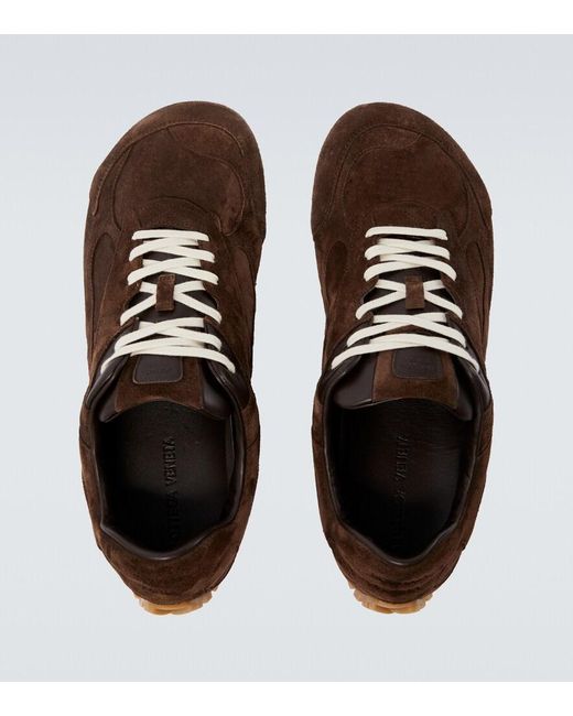 Bottega Veneta Brown Orbit Flash Suede Sneakers for men