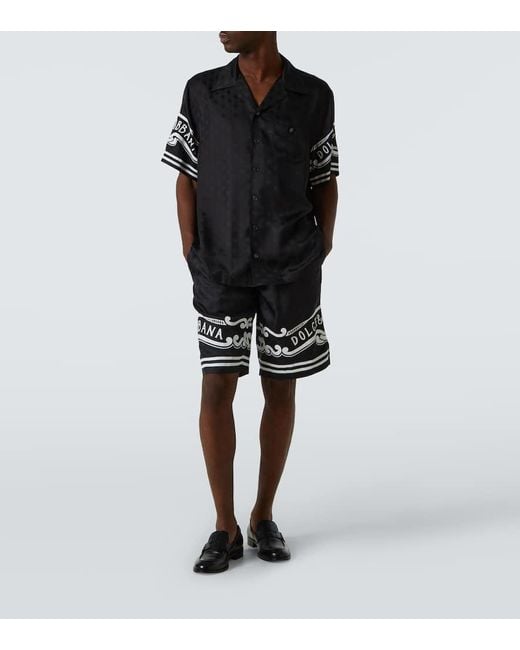 Dolce & Gabbana Black Bandana Silk Shirt for men