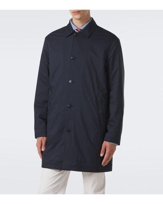 Canali Blue Car Coat for men