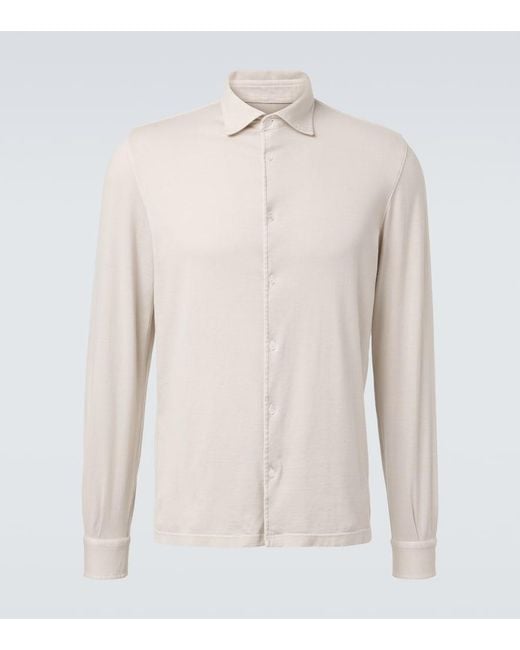 Fedeli Natural Cotton Jersey Shirt for men