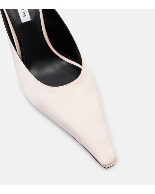 Victoria Beckham Pink Sloan Satin Mules