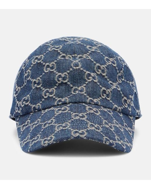 Gucci Blue Gg Denim Baseball Cap