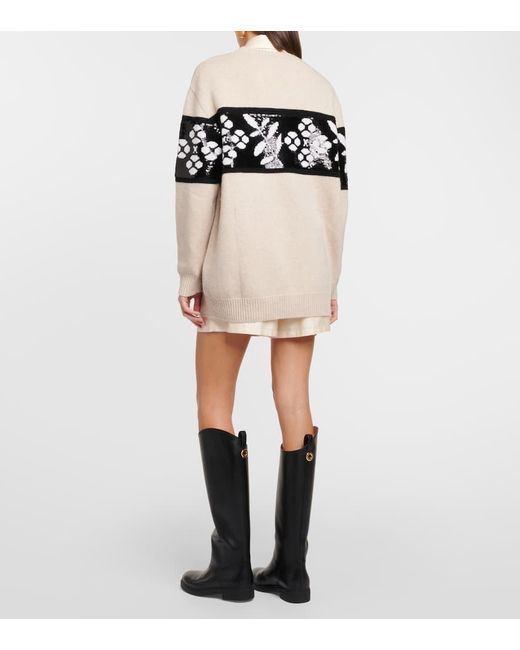 Pullover in lana e cashmere di Max Mara in Natural