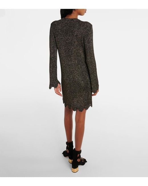 Chloé Gray Strickkleid Mit Bogenkante