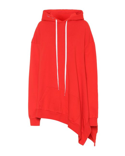 Unravel Project Red Oversized Cotton Hoodie