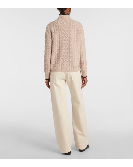 Max Mara Natural Feltro Wool And Cashmere Turtleneck Sweater