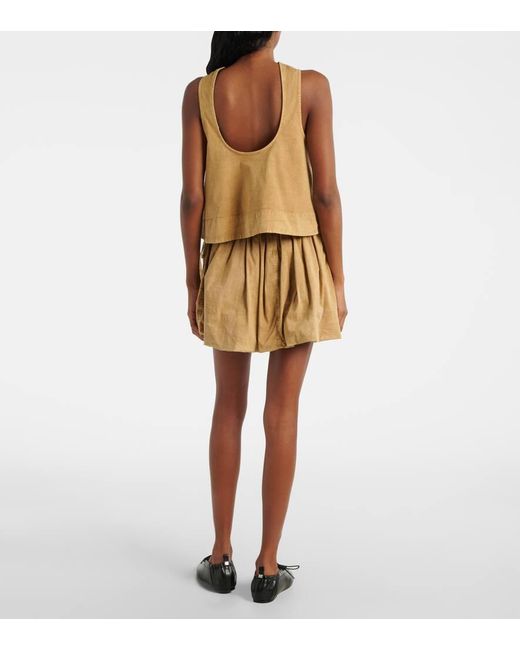 Ganni Natural Cotton-Blend Top