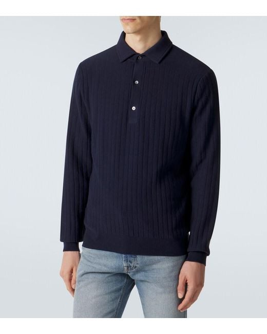 Lardini Blue Cotton Polo Sweater for men