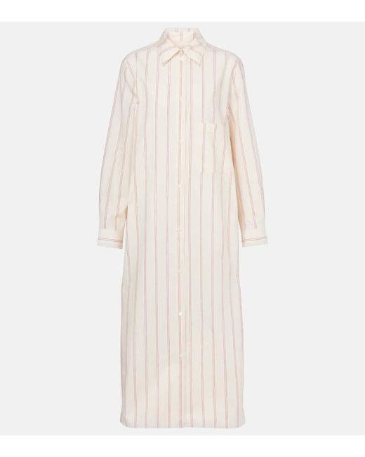 Totême  Natural Striped Cotton And Silk Shirt Dress