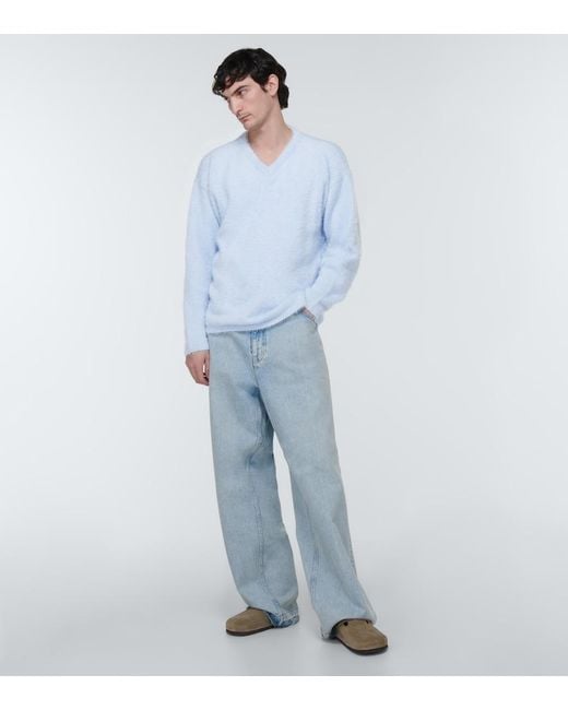 ERL Blue Brushed Sweater for men