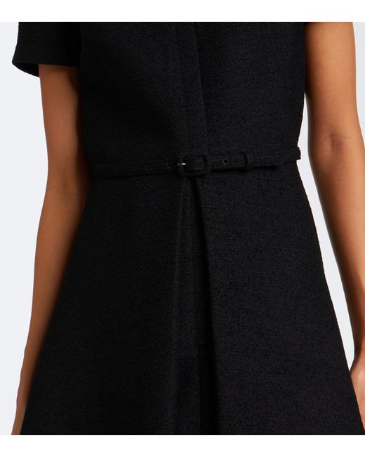 Fendi Black Wool-Blend Boucle Midi Dress