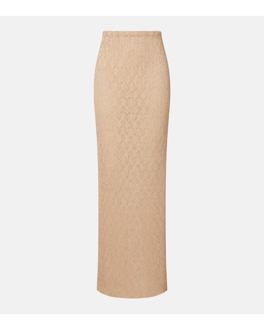 The Row Natural Bandi Ribbed-Knit Maxi Skirt