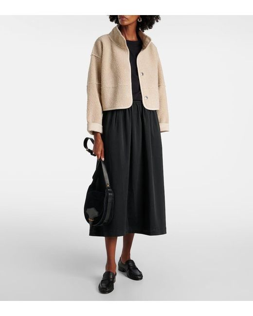 Jupe Midi Sophia En Coton Melange Velvet en coloris Black