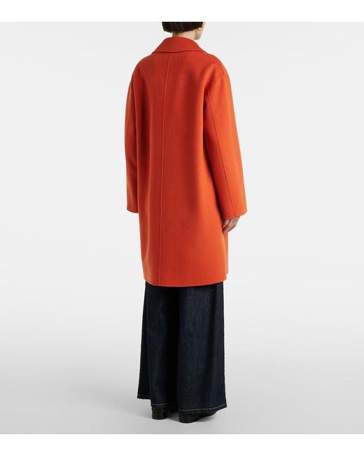 Max Mara Red Single-Breasted Wool Coat