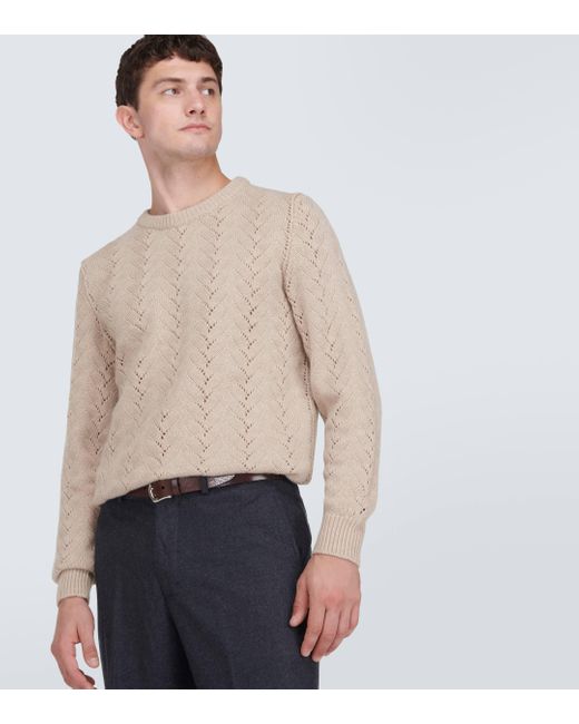 Kiton Cashmere Sweater in Natural for Men Lyst UK
