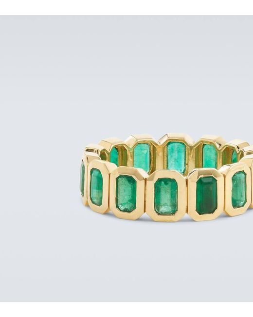 SHAY White 18kt Gold Ring With Emeralds for men