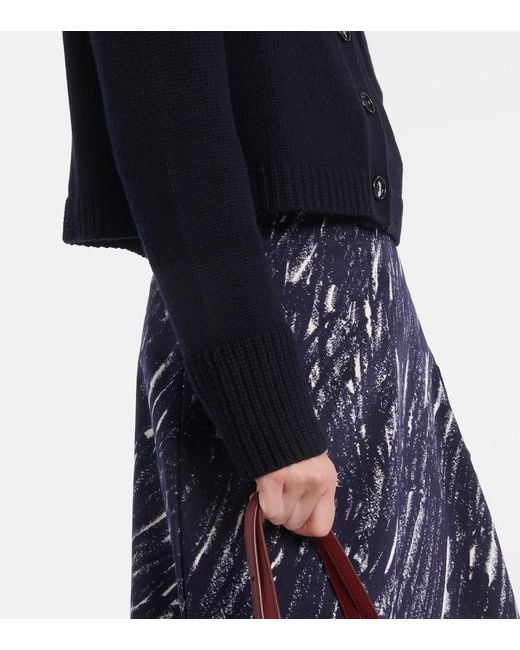 Jardin Des Orangers Blue Wool And Cashmere Cardigan