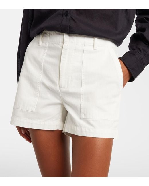 Nili Lotan White Utility Cotton Shorts