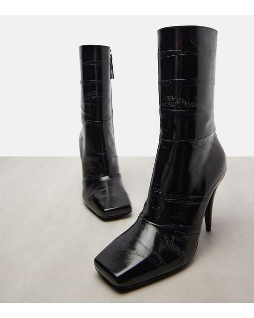 Givenchy Black Sliced Square 95 Leather Ankle Boots