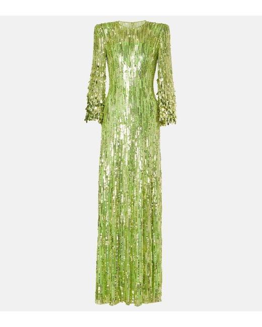 Jenny Packham Green Robe Nymph Mit Pailletten