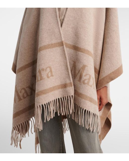 Max Mara Purple Fringed Wool Scarf