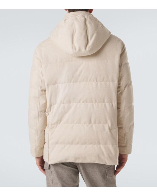 Brunello Cucinelli Natural Wool Flannel Down Parka for men