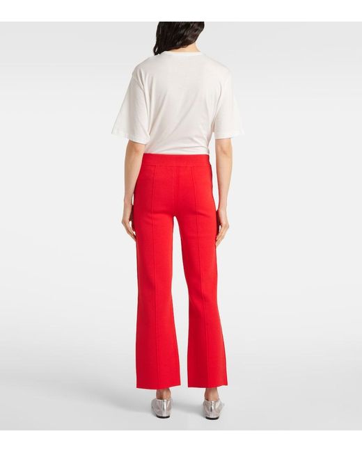 Veronica Beard Red Bray High-Rise Slim Culottes