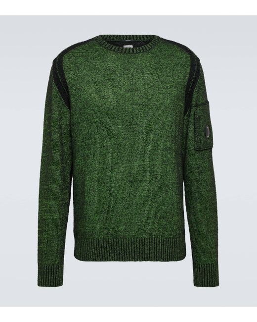C P Company Green Fleece Sweater for men